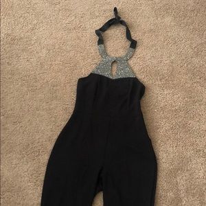 Charlotte Russe Jumpsuit (Black and silver)